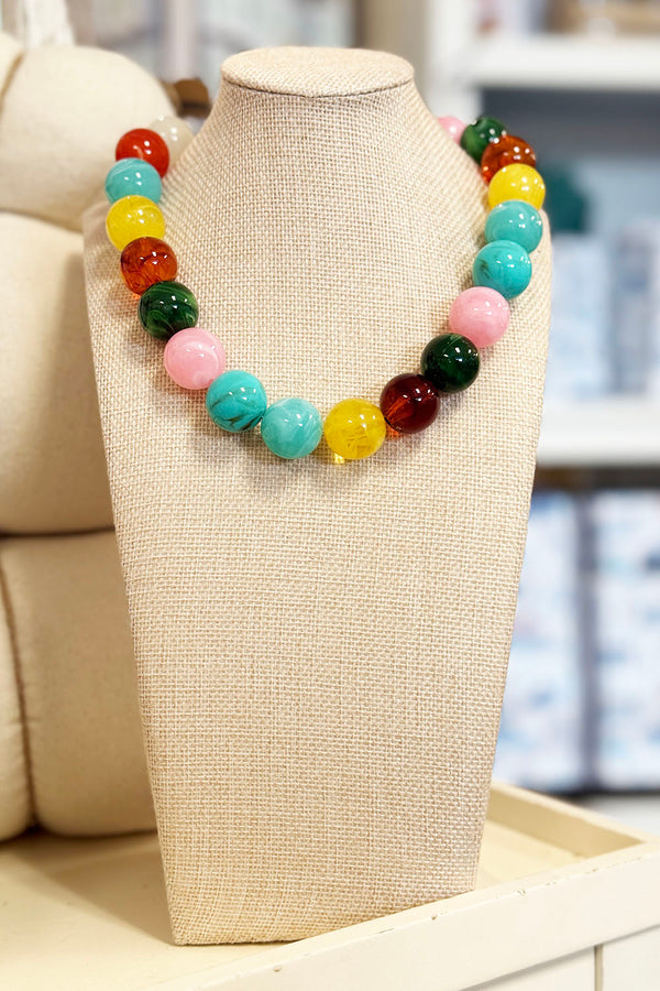 Thick Bubblegum Necklace - Sunshine Multi