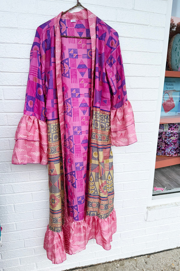 Silk Kimono - Ruffle Sleeve LONG