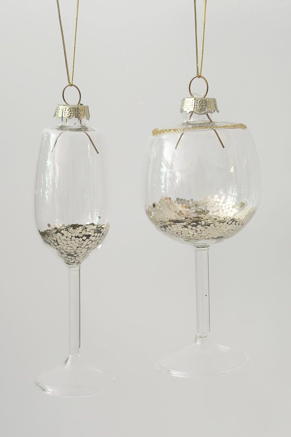 Glass Ornament - Gold Glitter Glass