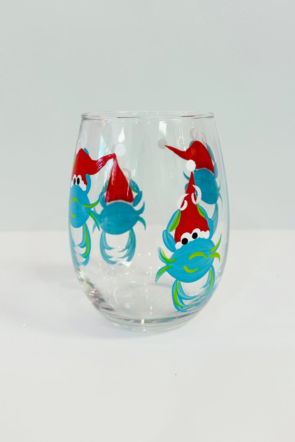 DJ Stemless Wine Glass - Crab Aqua SANTA