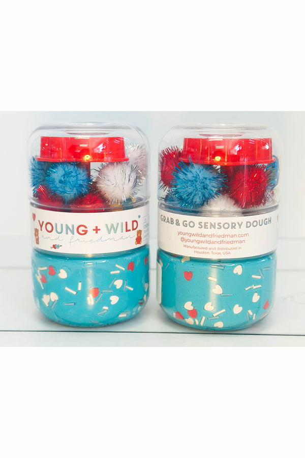 Grab & Go Dough Jar - Red & Blue Valentine