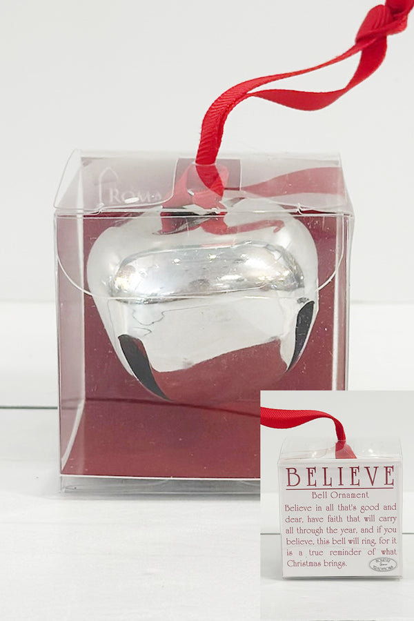 Funky Ornament - Believe Silver Bell