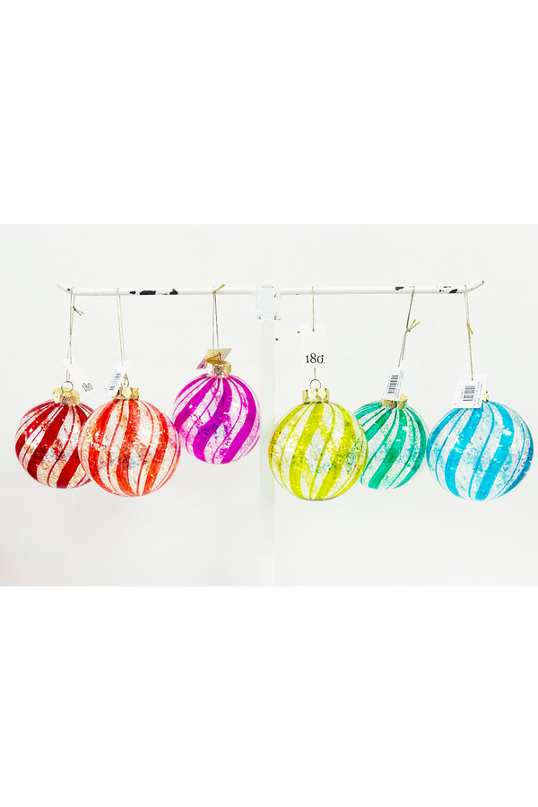 Glass Ornament - Swirl Ball