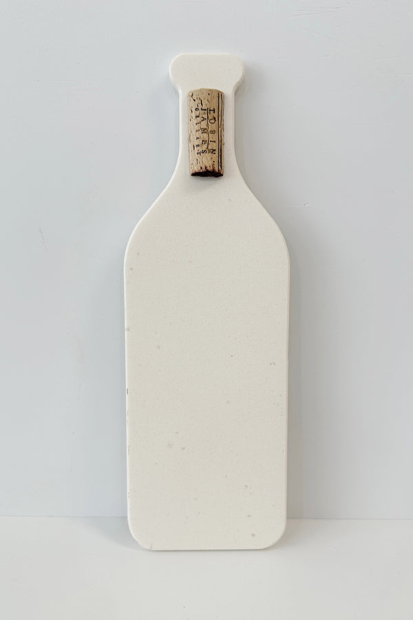 Corian Cutting Board Wine Bottle - White Cream