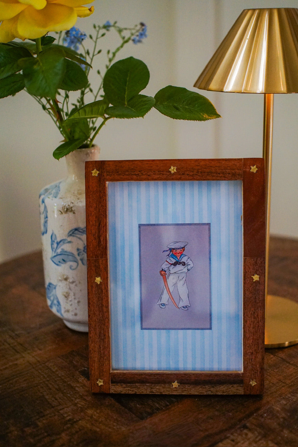 Framed Little Sailor Print - Stars Frame