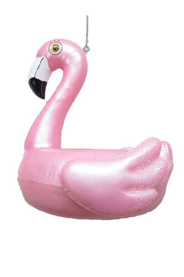 Glass Ornament - Large Flamingo Float