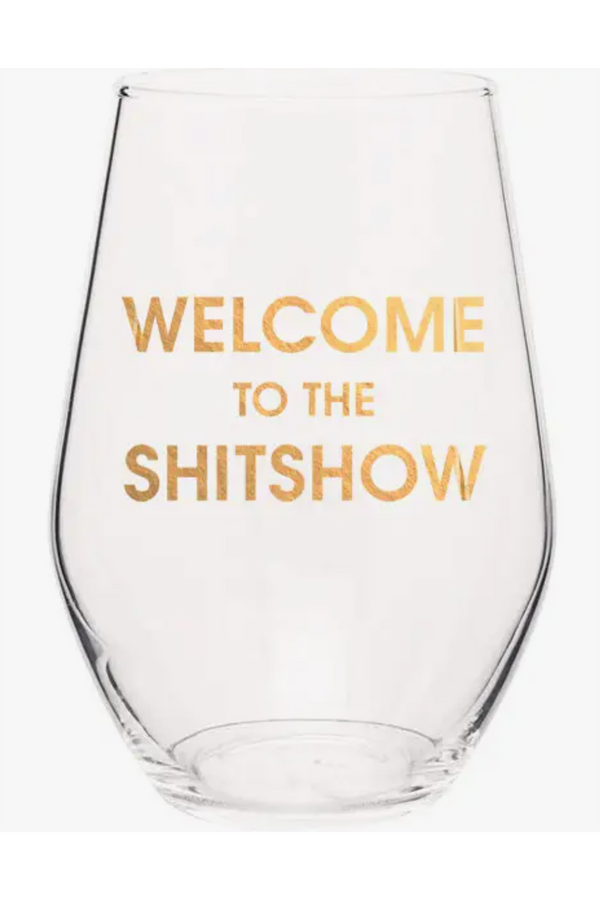 Gold Foil Wine Glass - Welcome to the Shitshow