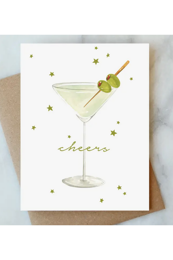 AJD Greeting Card - Martini Cheers