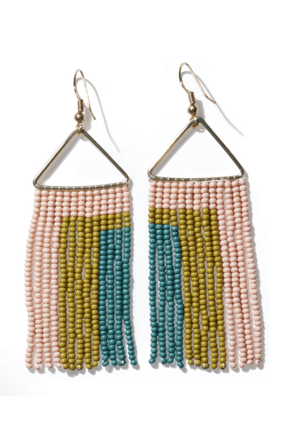 Whitney Rectangles Beaded Fringe Earring