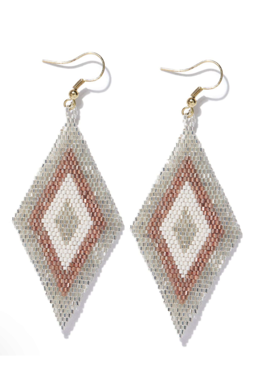 Frida Diamond Beaded Earring - Mixed Metallics