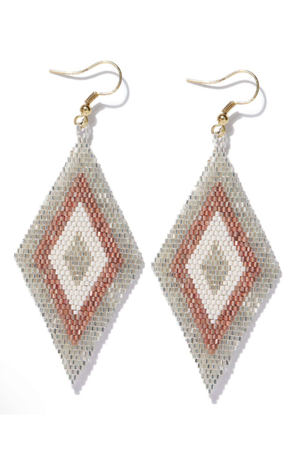 Frida Diamond Beaded Earring - Mixed Metallics