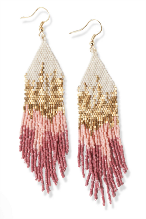 Claire Ombre Beaded Earring - Pink