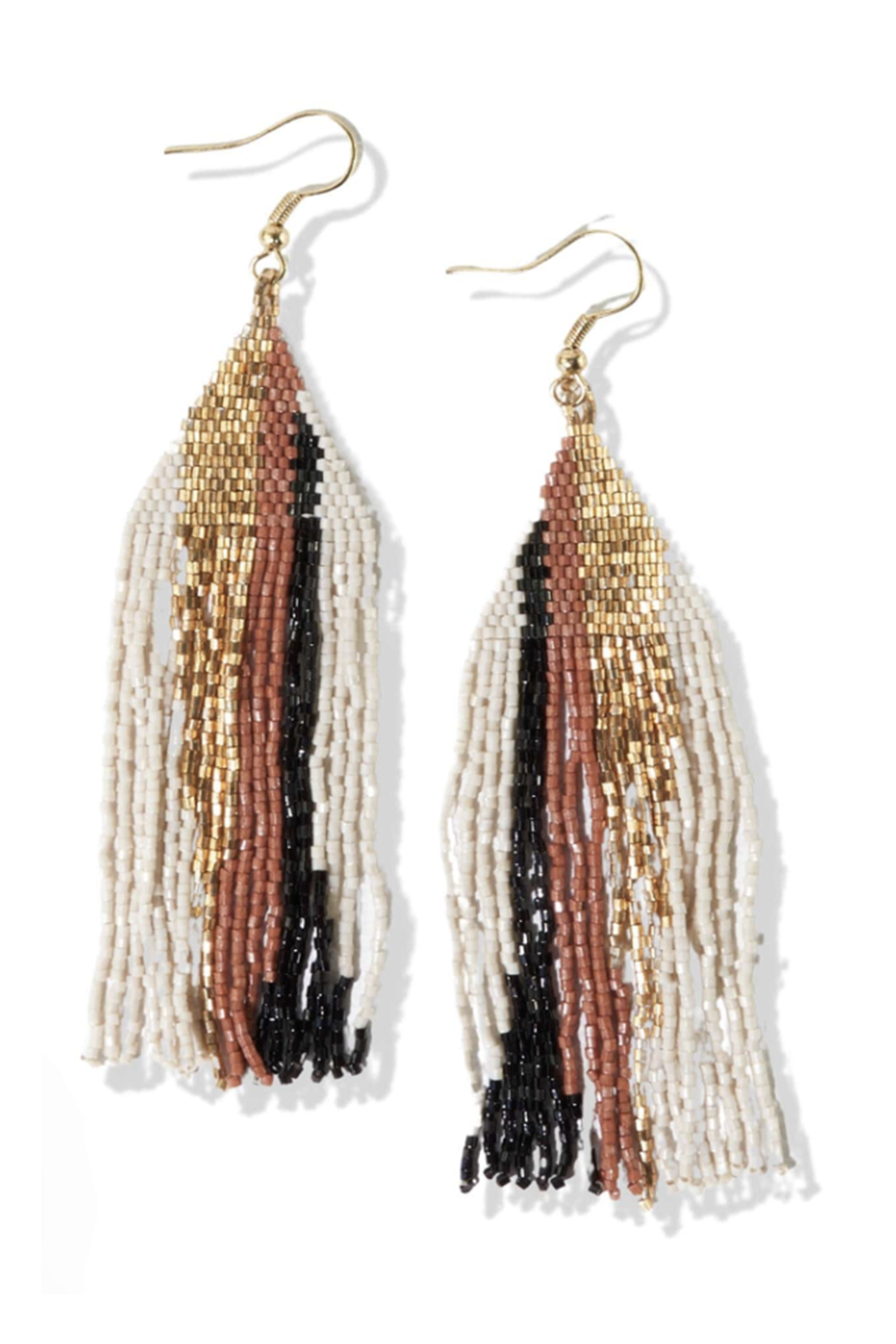 Camielle Abstract Beaded Fringe Earring