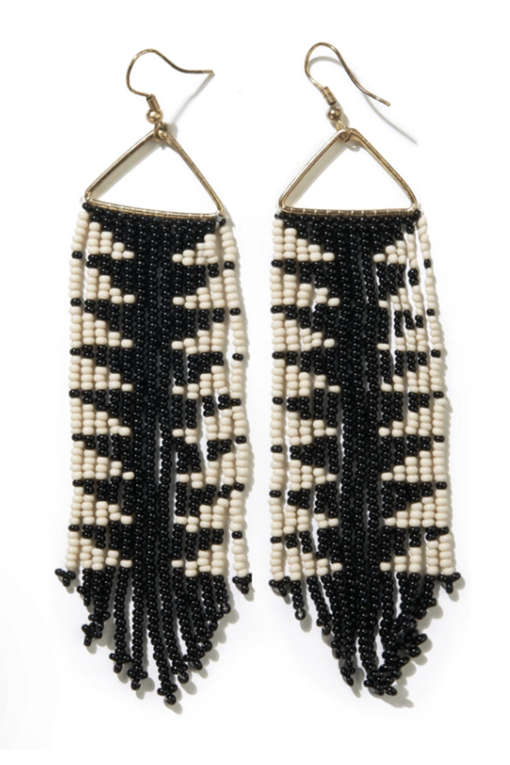 Emilie Arrow Beaded Fringe Earring