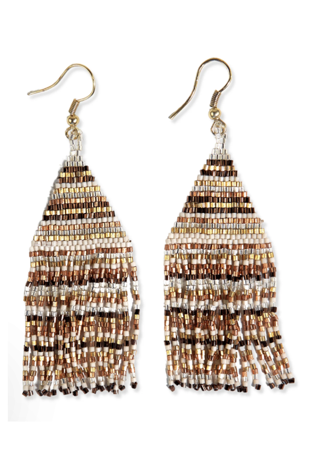 Lexie Horizontal Gold Fringe Earring - Metallic