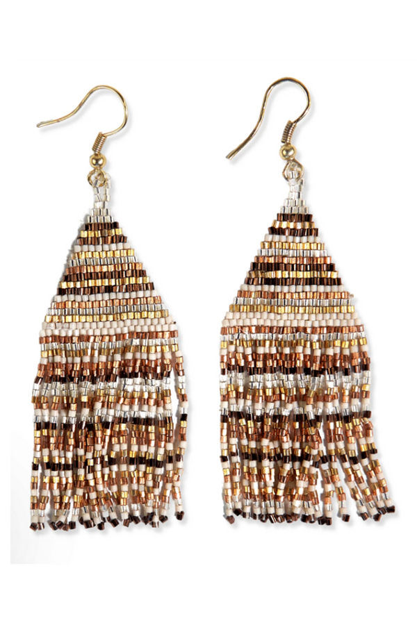 Lexie Horizontal Gold Fringe Earring - Metallic