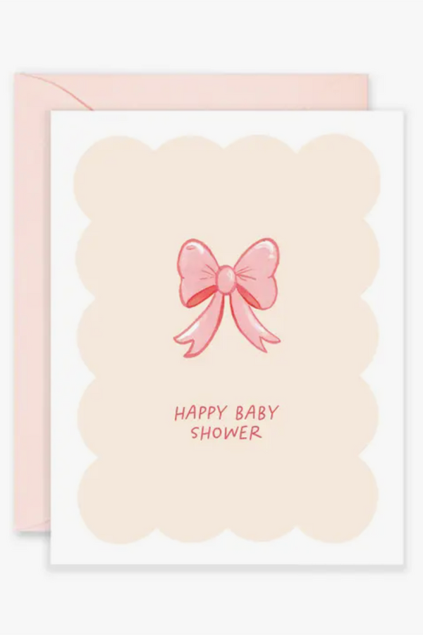 Isabella Single Baby Card - Baby Shower Bow