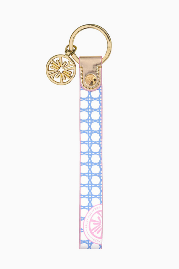 Lilly Strap Keychain - Frenchie Blue Caning