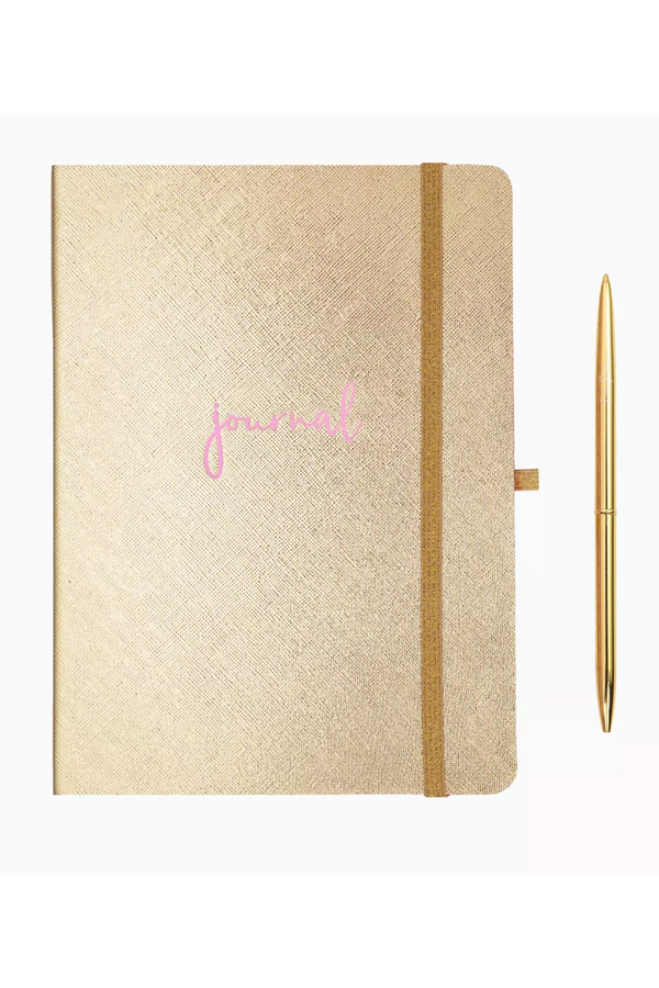 Lilly Journal with Pen - Gold Metallic
