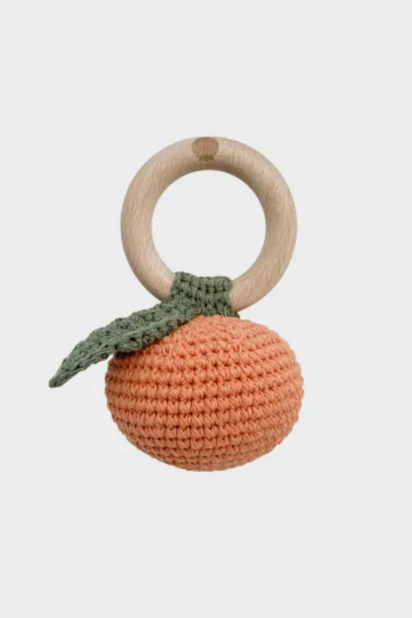 SIDEWALK SALE ITEM - Cotton Crochet Rattle - Orange