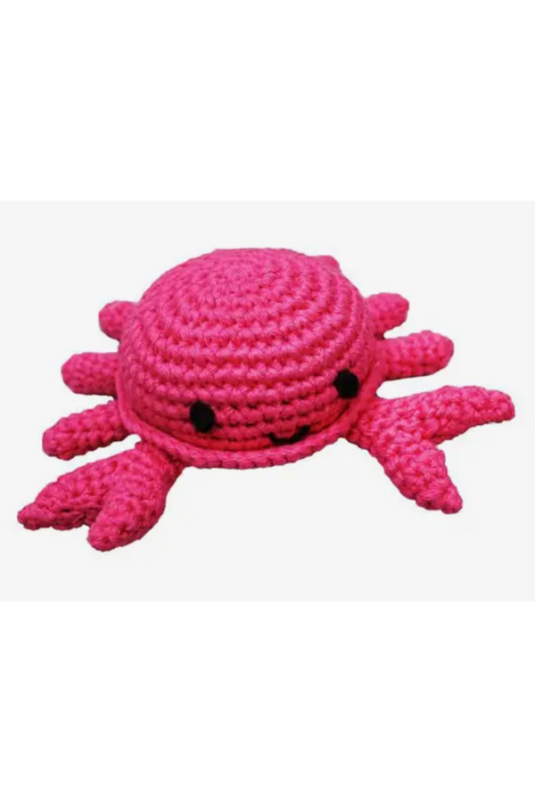 Petit Crochet Rattle - Crab Magenta