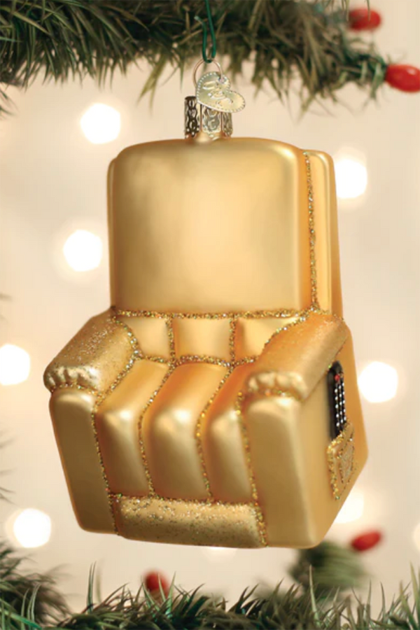 Glass Ornament - Tan Favorite Recliner