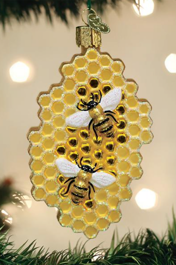 Glass Ornament - Honeycomb