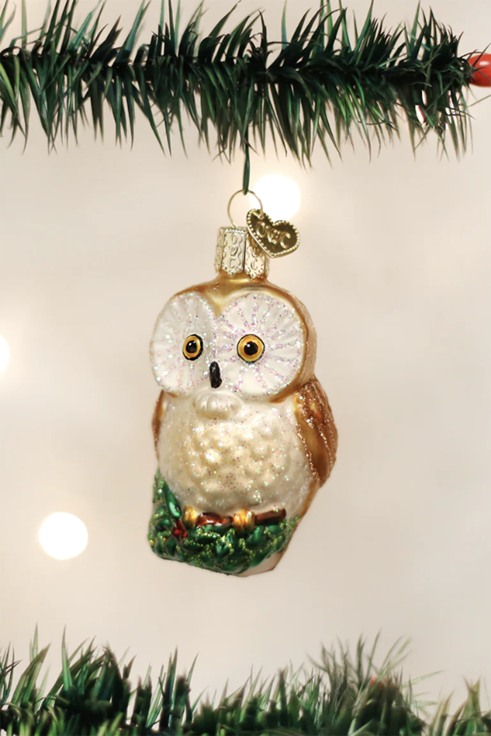 Glass Ornament - Christmas Owl