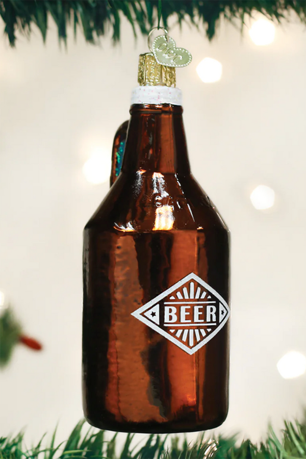 Glass Ornament - Beer Growler