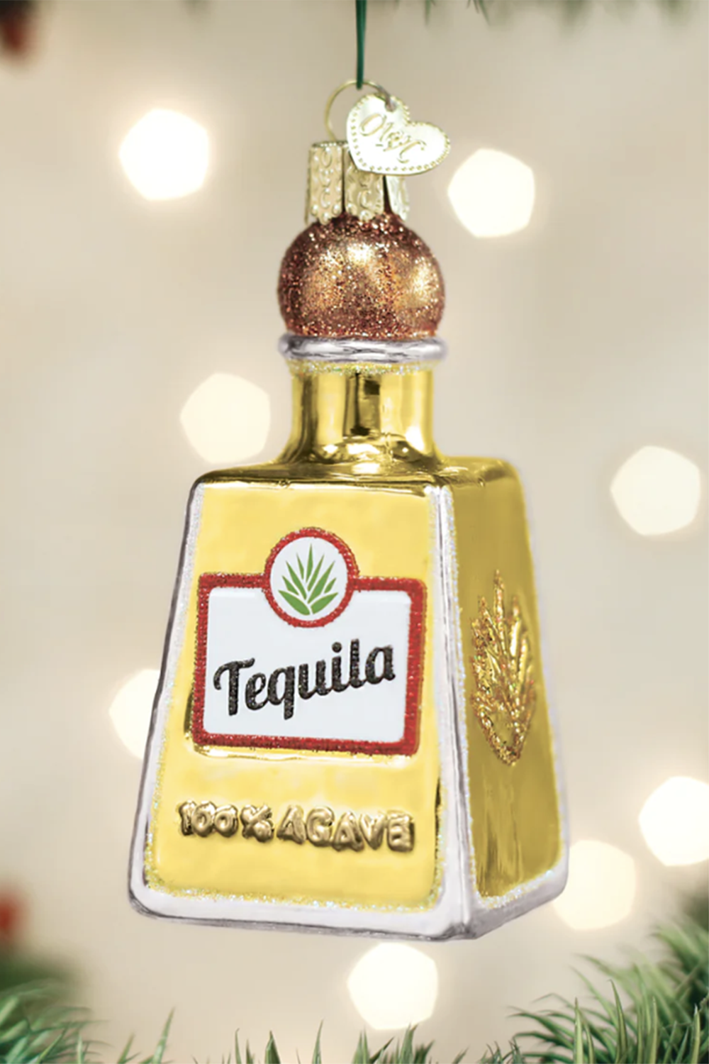 Glass Ornament - Tequila Bottle