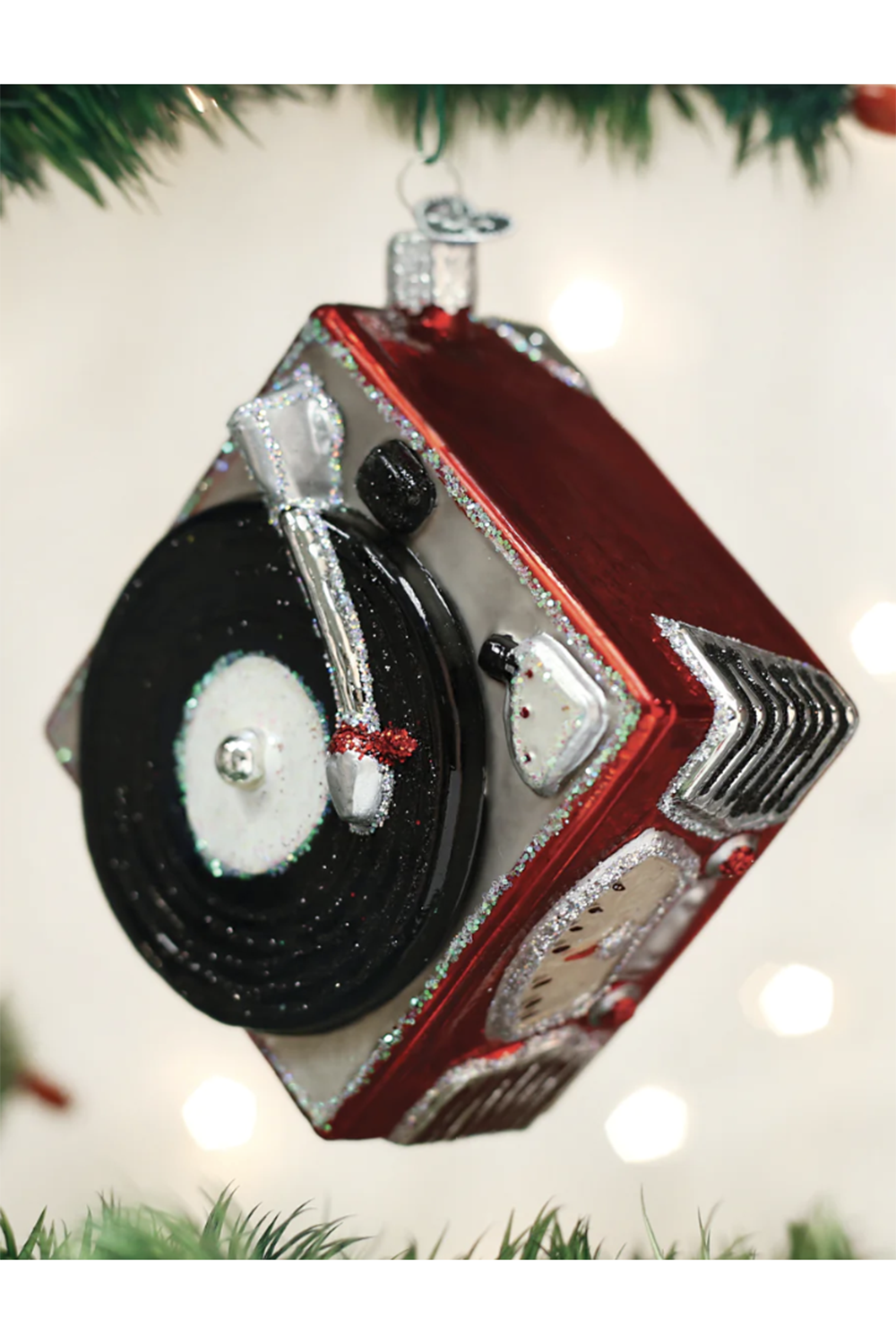 Glass Ornament - Record Player