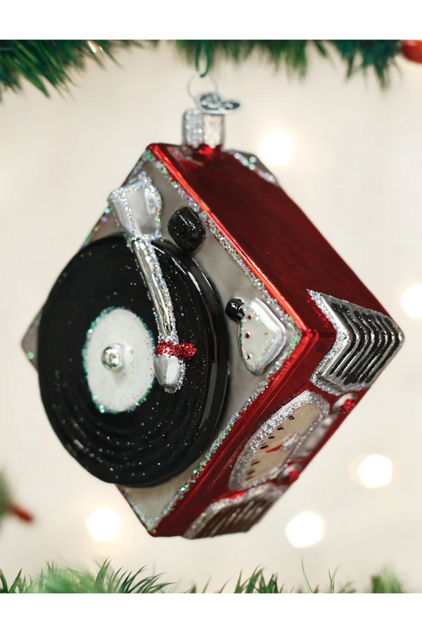 Glass Ornament - Record Player