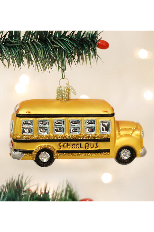 Glass Ornament -School Bus