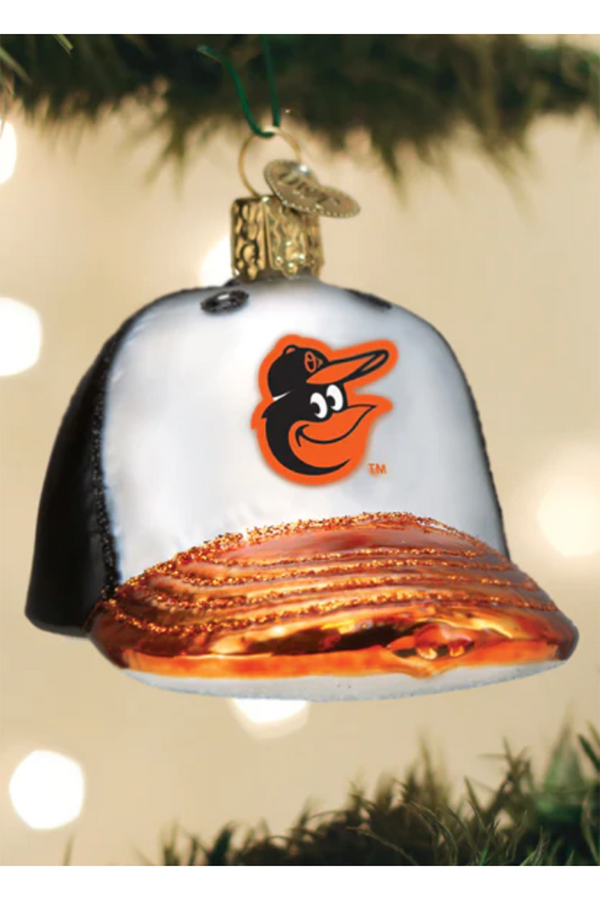 Glass Ornament - Baltimore Orioles Baseball Cap
