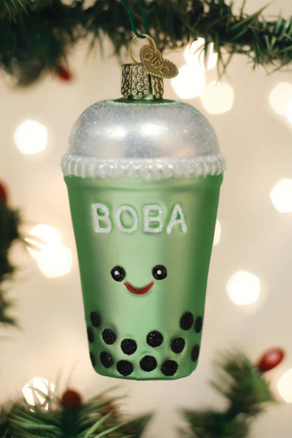 Glass Ornament - Boba Tea