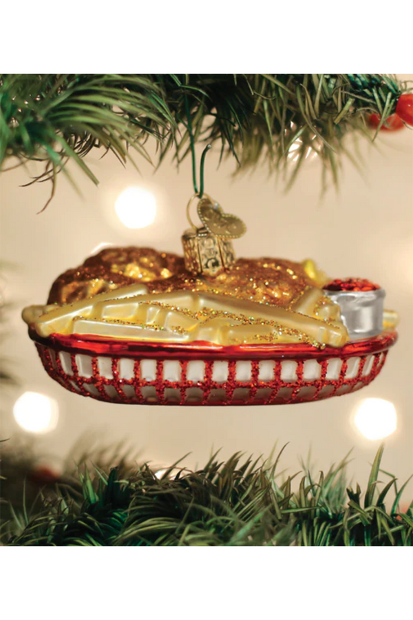 Glass Ornament - Chicken Tenders Basket