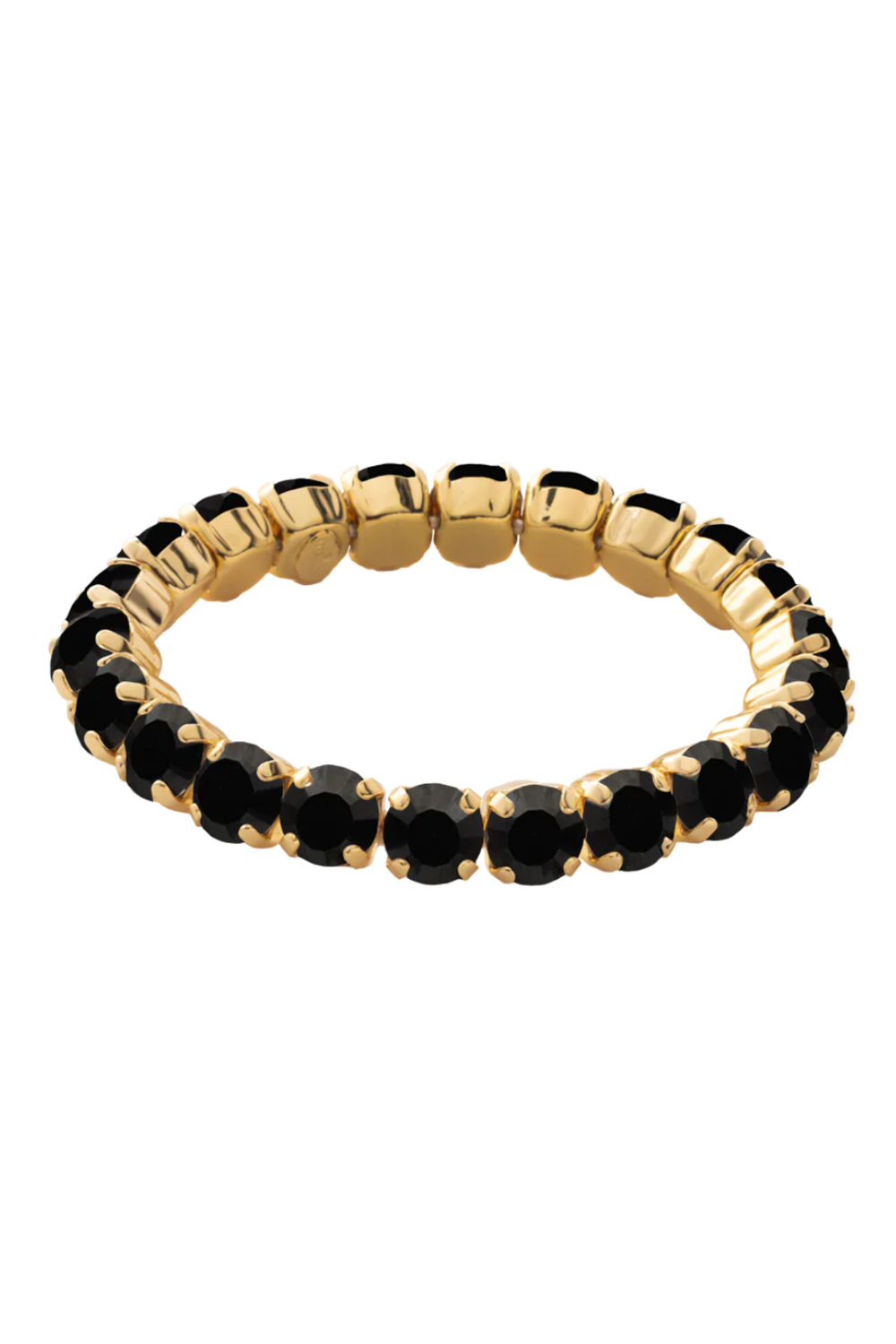 SIDEWALK SALE ITEM - Sienna Stretch Bracelet - Bright Gold Jet Black