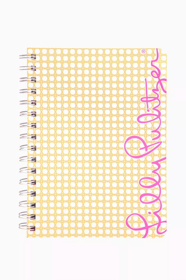 Lilly Mini Spiral Notebook - Gold Caning