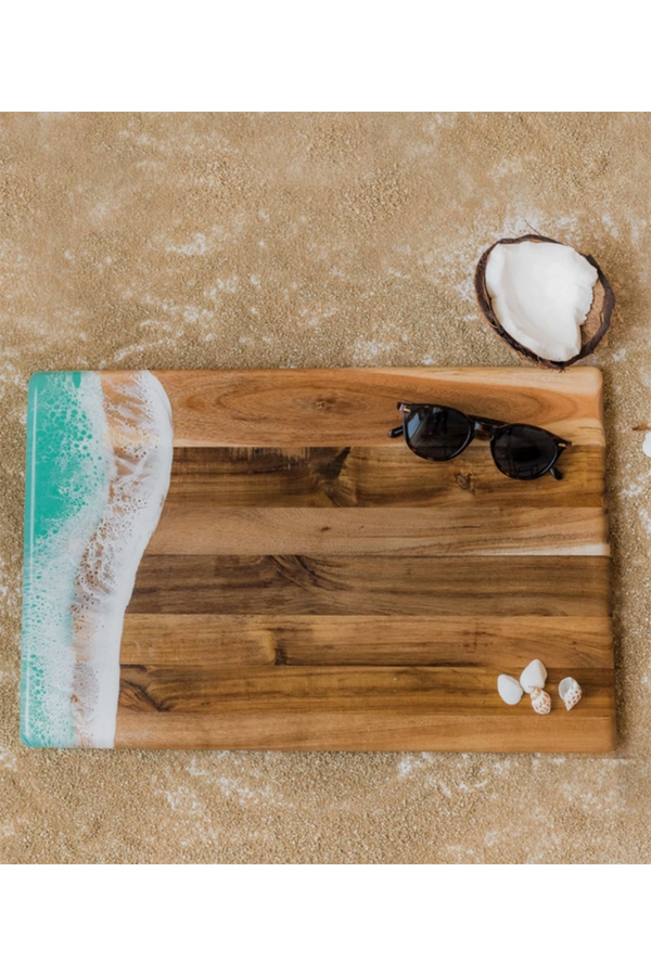 Lynnie Cheeseboard - 12x18" Acacia Caribbean Blue