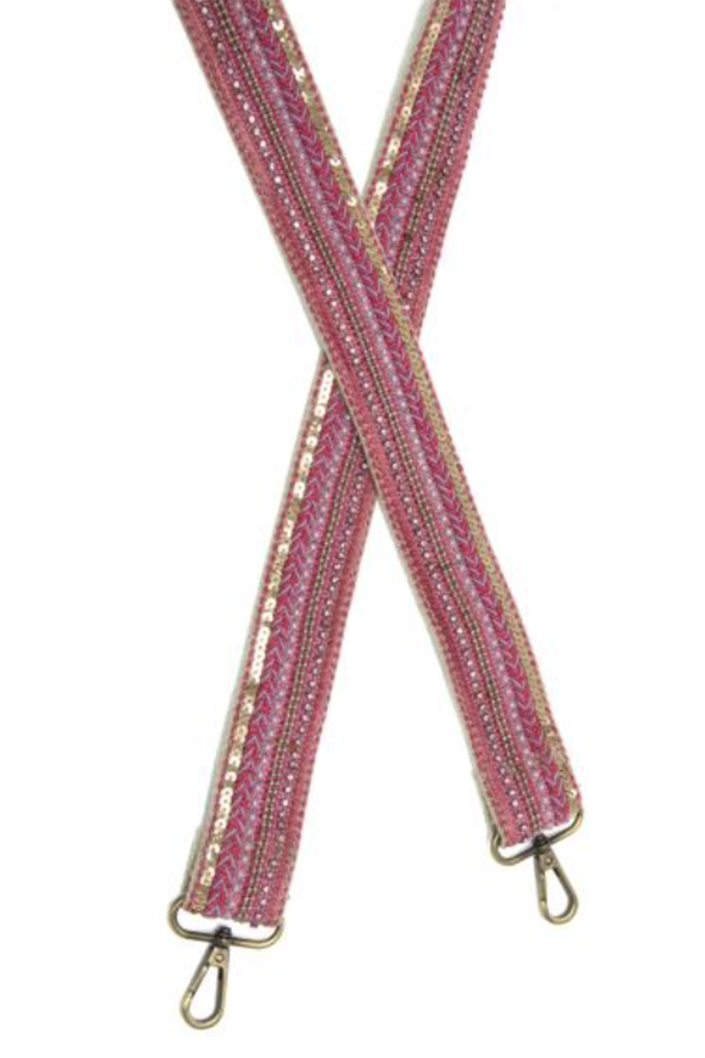 Joy Guitar Strap - Beaded Fuchsia