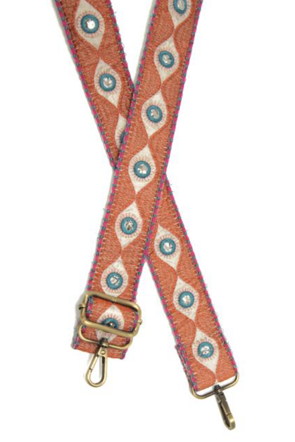 Joy Guitar Strap - Nazar Ribbon Orange/Turquoise