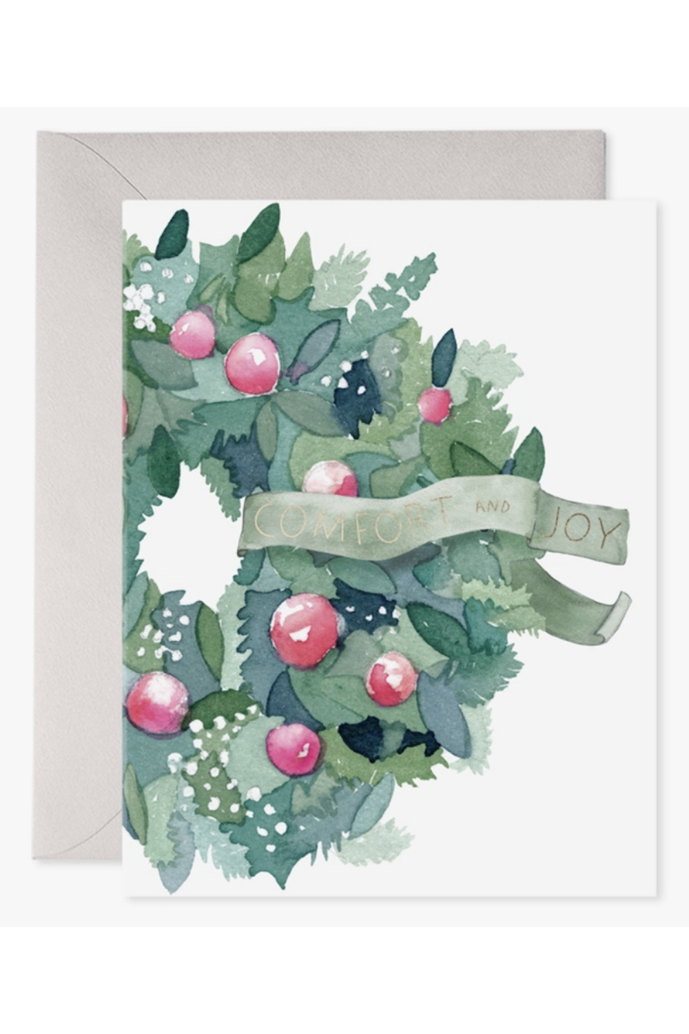 EFRAN Holiday Greeting Card - Comfort and Joy Wreath