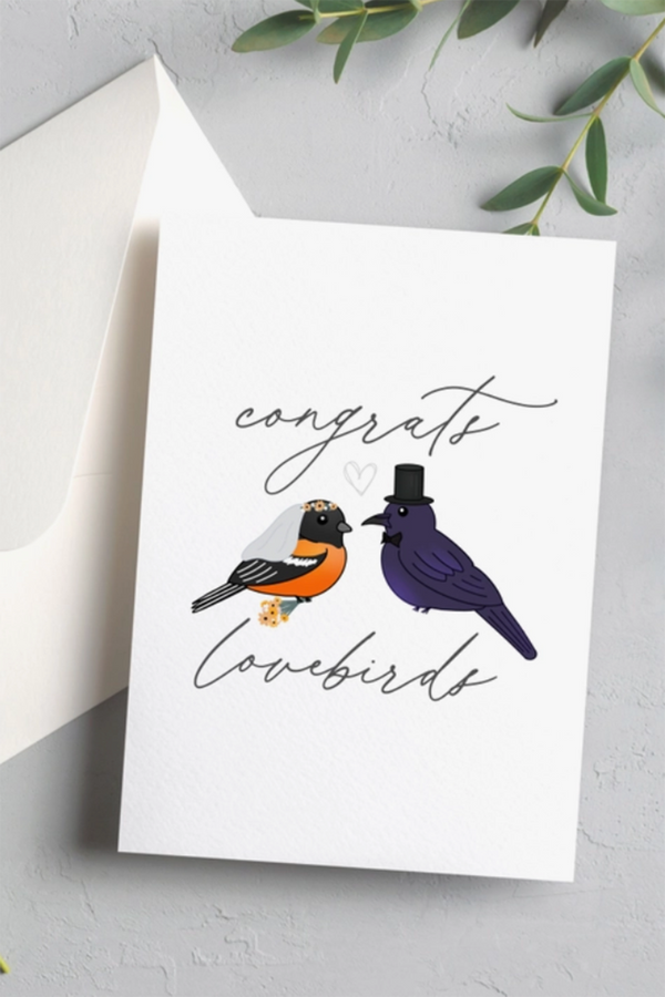 Charm Greeting Card - Lovebirds