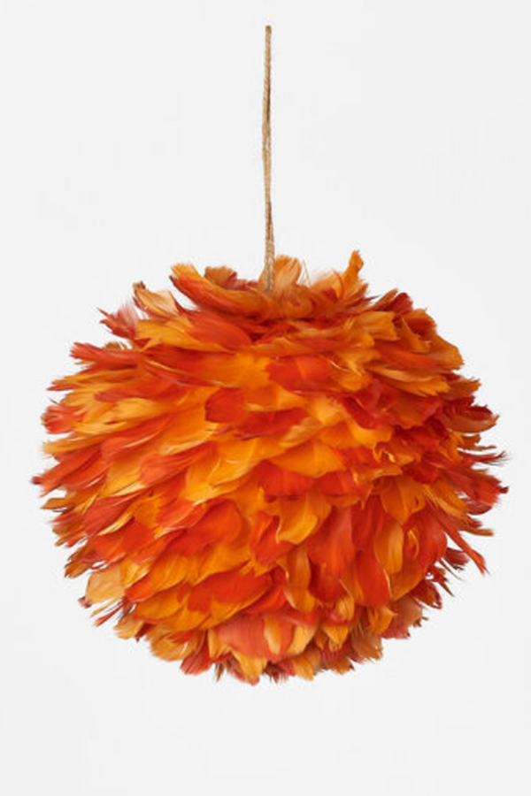 Halloween Orange Feather Ball