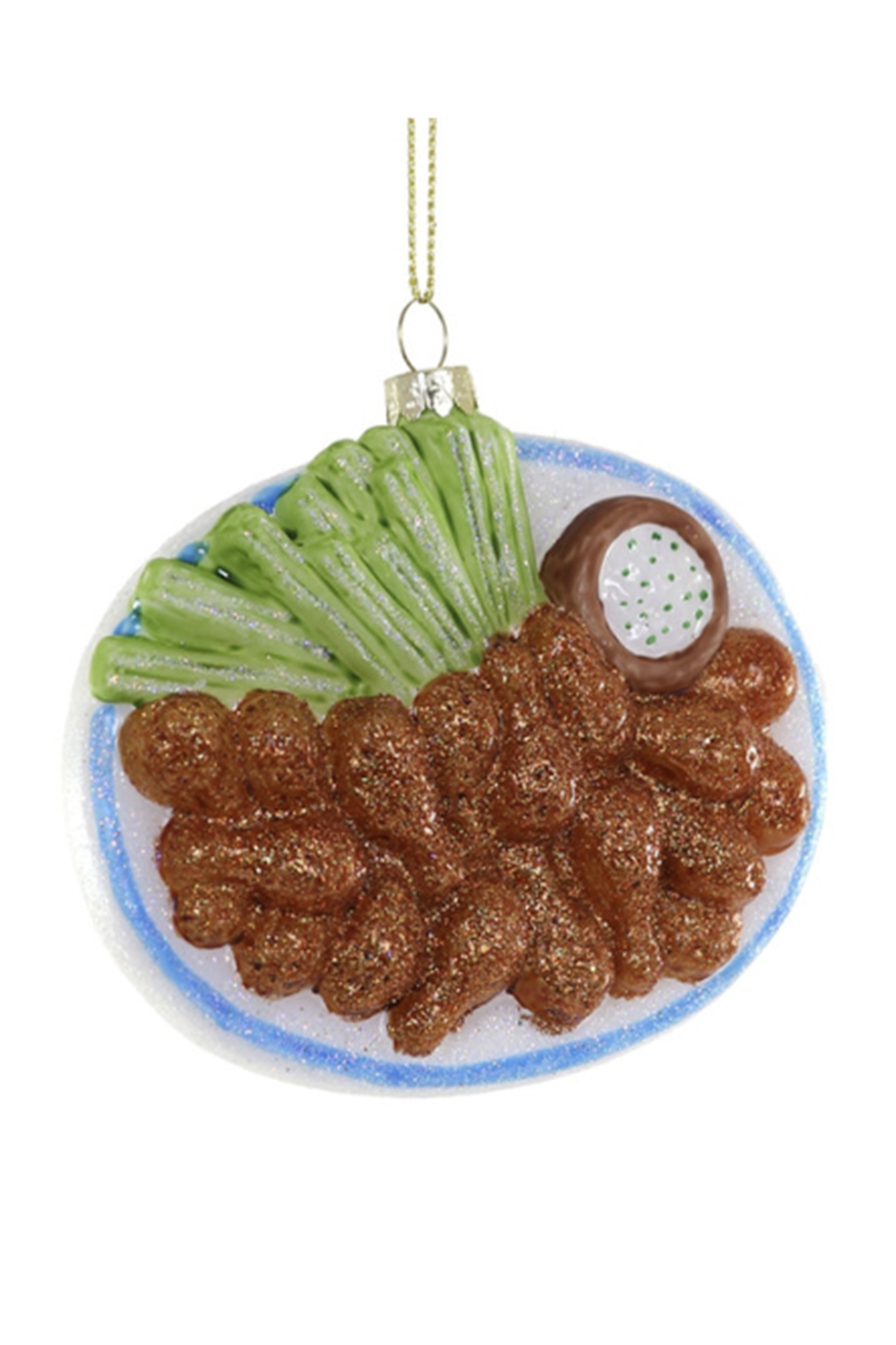 Glass Ornament - Buffalo Wings Plate