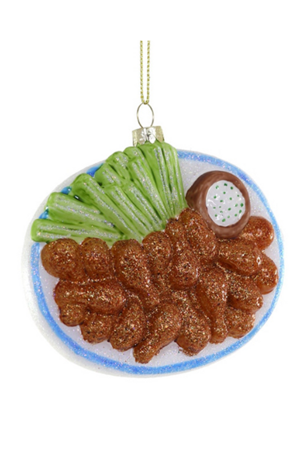 Glass Ornament - Buffalo Wings Plate