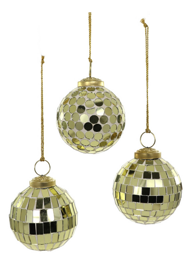 Funky Ornament - Disco Ball Cream