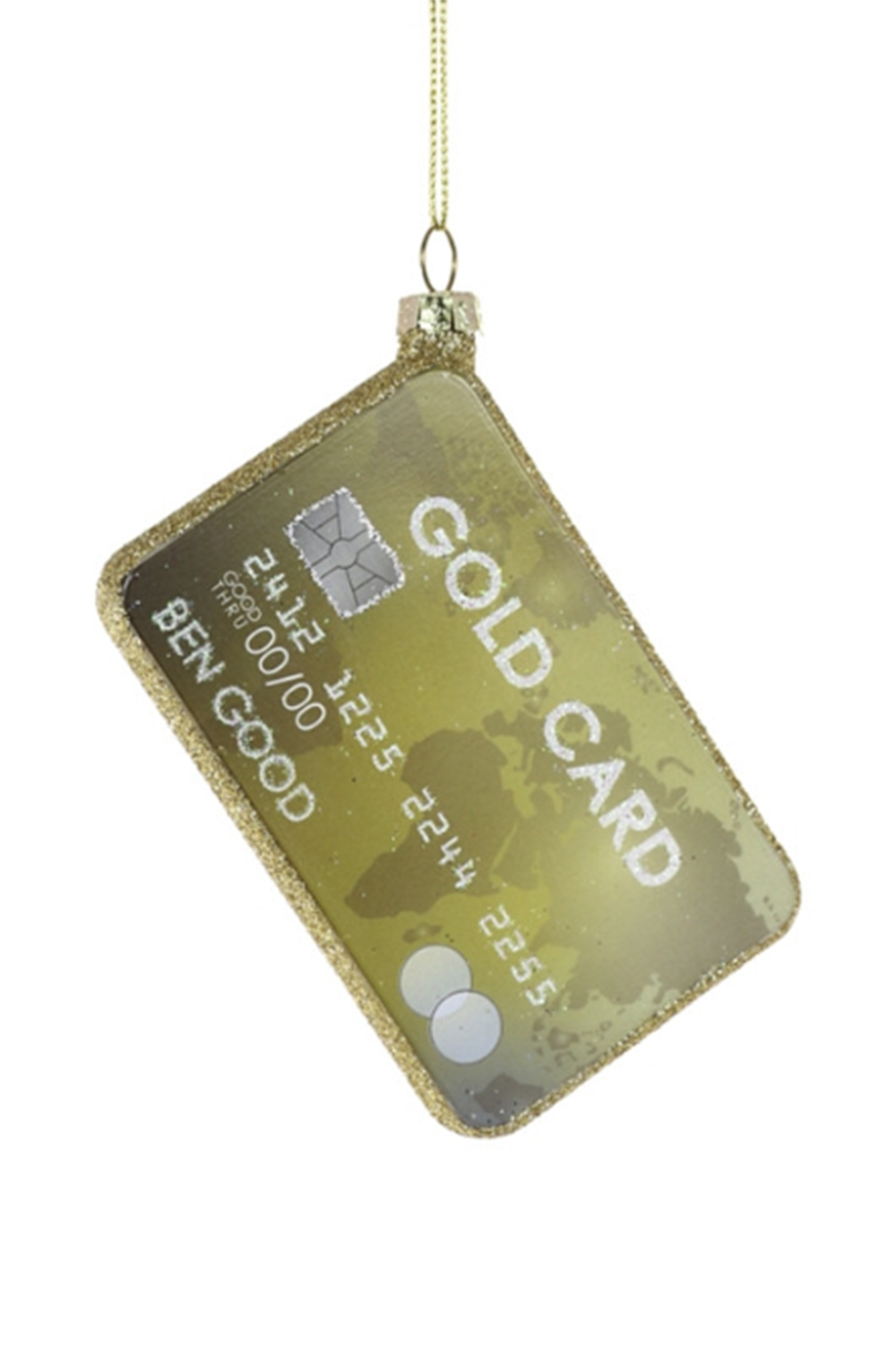 Glass Ornament - Gold Credit Card