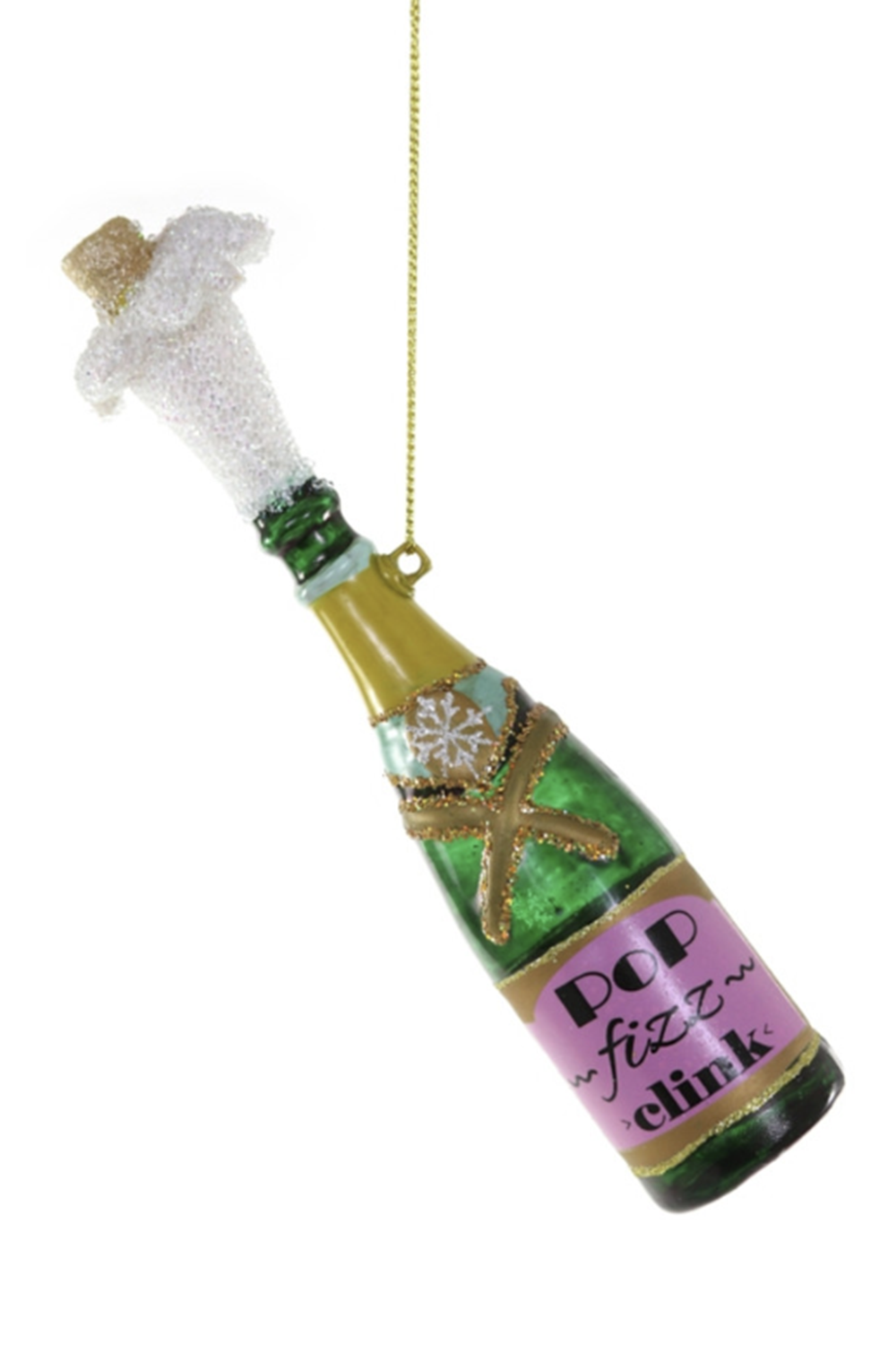 Glass Ornament - POP Fizz Clink Bottle