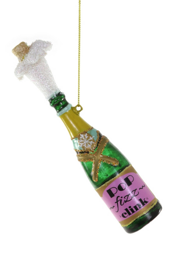 Glass Ornament - POP Fizz Clink Bottle